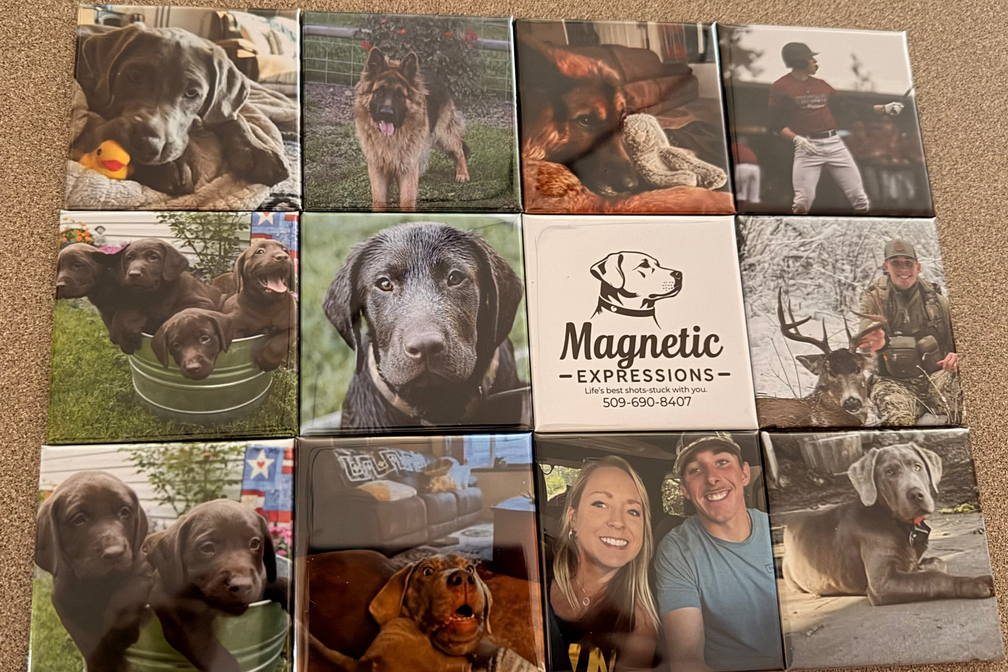 Square Photo Magnets - 12 Pack